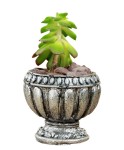 Mini Çiçek Saksı Küçük Sukulent Gümüş Eskitme Kaktüs Saksısı Antika Vazo Model